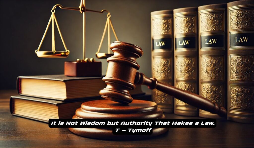 It is Not Wisdom but Authority That Makes a Law. T - Tymoff