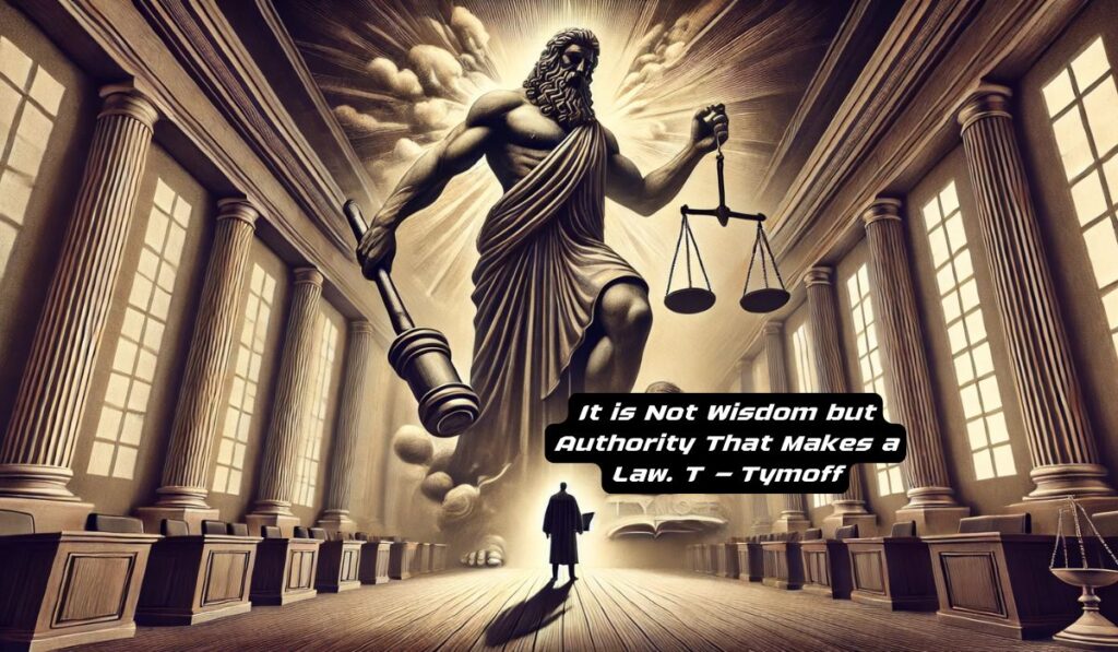 It is Not Wisdom but Authority That Makes a Law. T - Tymoff