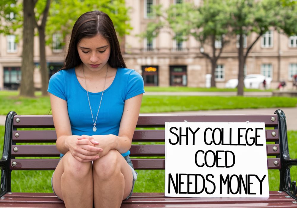 Shy College Coed Needs Money 